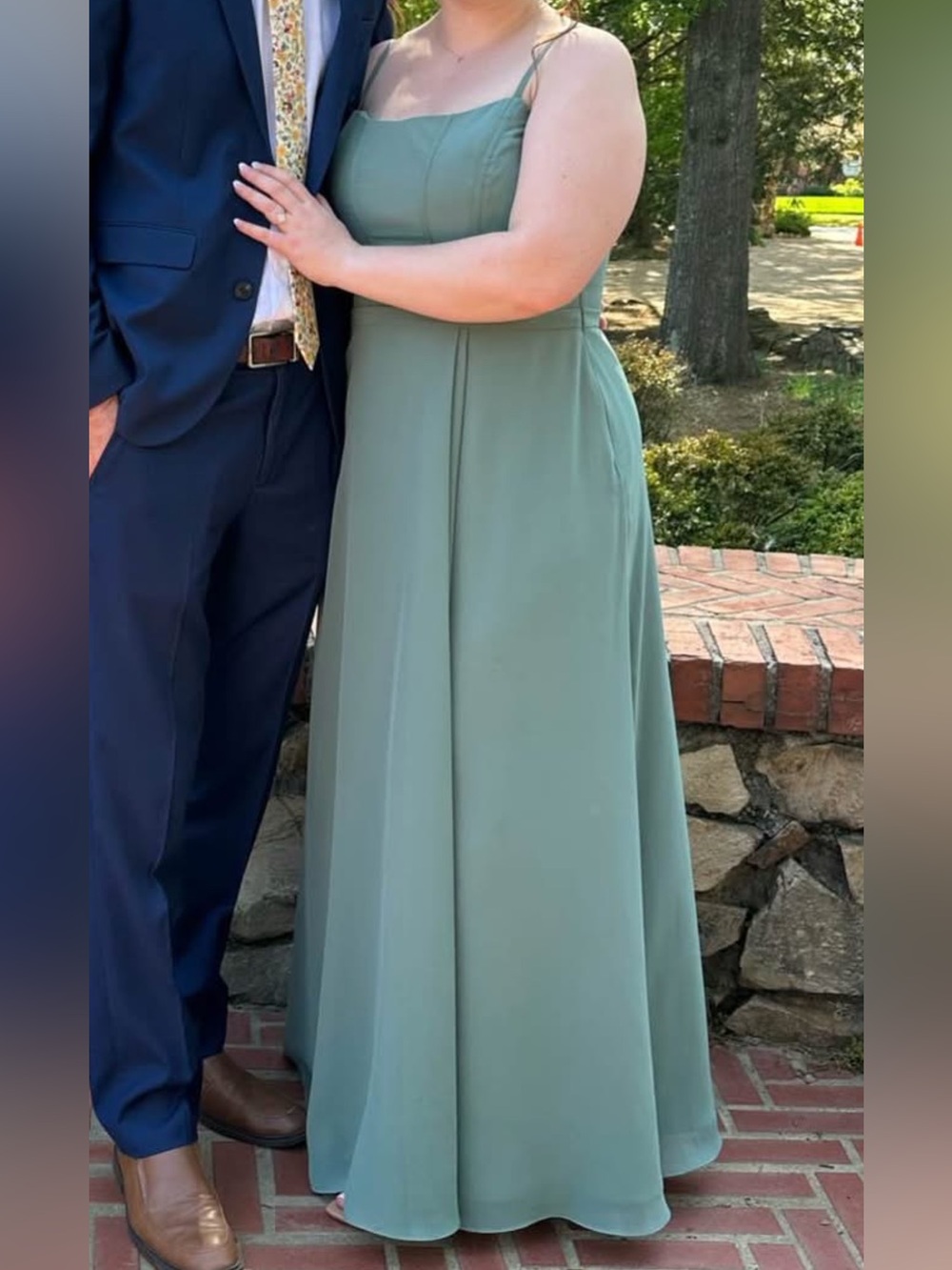Revelry Sage Green Maxi Dress with Spaghetti Straps